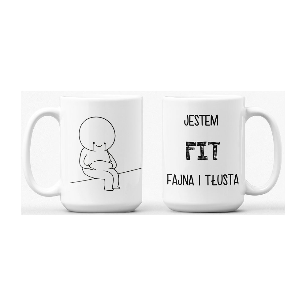 Kubek - FIT - Fajna i tłusta - 450ml - dwustronna grafika