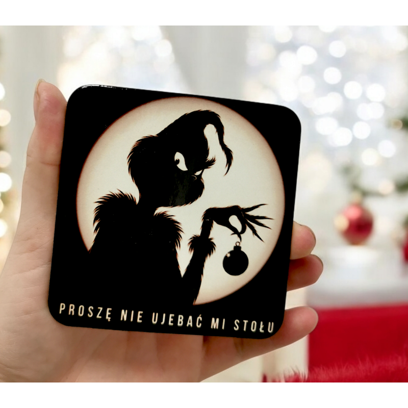 4szt. KORKOWA Podkładka wulgarna - grinch black