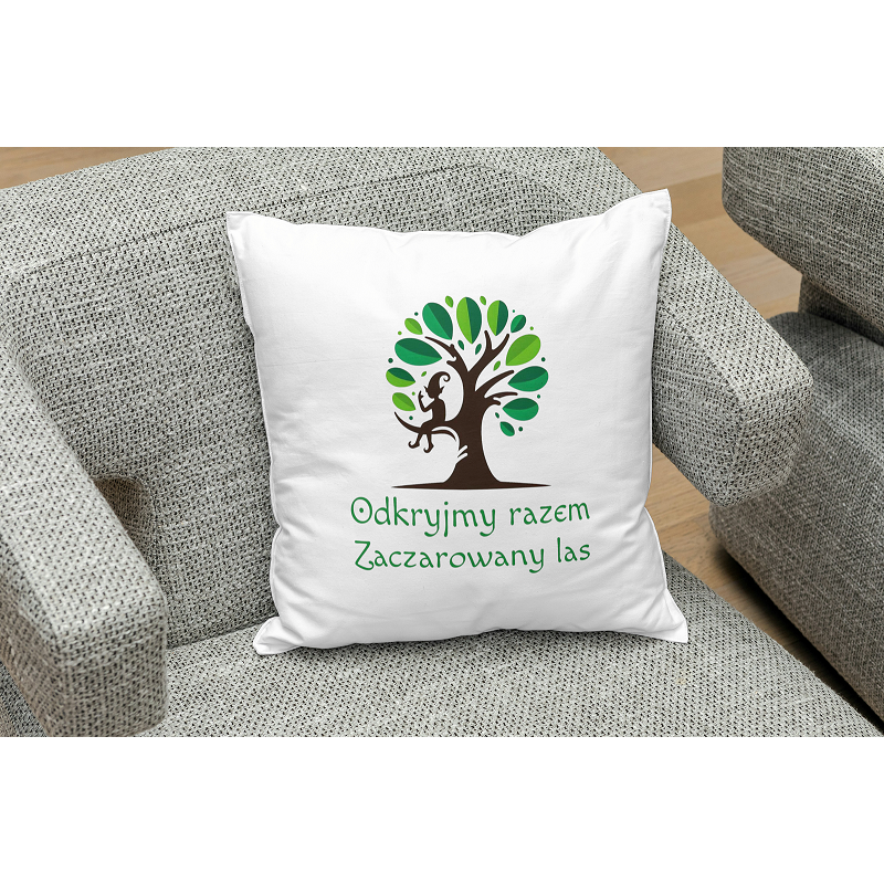 Poszewka na poduszkę - ZACZAROWANY LAS / LOGO