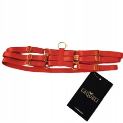 Czerwona podwiązka na studniówkę bal maturalny ,regulowana- szeroka Laqueli