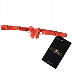 Czerwona podwiązka na studniówkę bal maturalny regulowana kokardka Laqueli