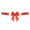 Czerwona podwiązka na studniówkę bal maturalny regulowana kokardka Laqueli